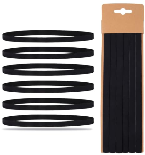 obeoby Elastic Headband Running Headband, 6 Pack Non-Slip Soft Elastic for Yoga, Running, Gym, Makeup, Daily Wear, Women Men and Youth