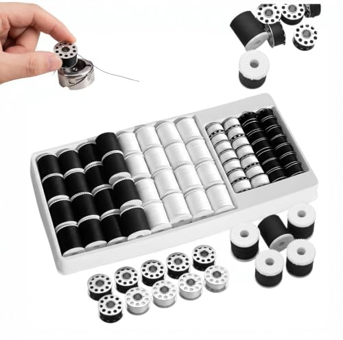 60 Rolls Sewing Thread, All Purpose Polyester Black White Thread Kit | Polyester, Sewing Machine Threads Set for Hand Sewings Threading Machine Sewings Repair
