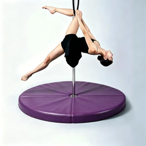 TT-YEC PU poledance anti-fall matta, vikbar pole dancing skyddsmatta, 5 cm tjock, portabel dansmatta, lämplig för hemmayoga, fitness och träning
