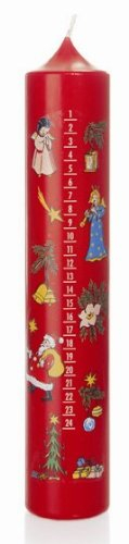 Weihnachtskerzen Adventskalenderkerze in rot 50/265mm, Kalenderkerze Advent