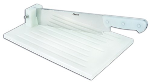 Arcos Cortadora de Pan Professionnelle, Acier Inoxydable pour Cuisine, 52 x 27 cm, Polietylène Blanc, Idéale Boulangerie et Maison