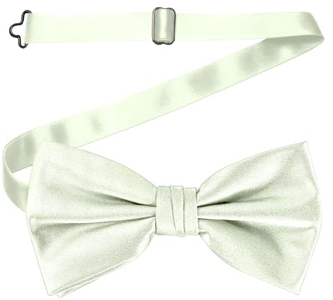 WedDecor Adjustable Pre-Tied Bow Tie for Men, Women & Kids | Plain Solid Colour Satin Formal Neck Bow Polyester Butterfly Bow for Wedding, Prom, Party, School & Events