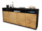 Stil.Zeit Sideboard Evita, Korpus anthrazit matt, Front Holz-Design Eiche (180x79x35cm) Push-to-Open Technik