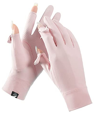 Antcher Guanti protettivi UV da donna in seta di ghiaccio Guanti senza dita con protezione solare Full Finger Touchscreen Guanti antiscivolo per escursionismo ciclismo guanti per golf guida pesca