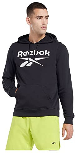Reebok Sweat-Shirt à Manches Longues Homme Big Logo Noir, L, Noir, L