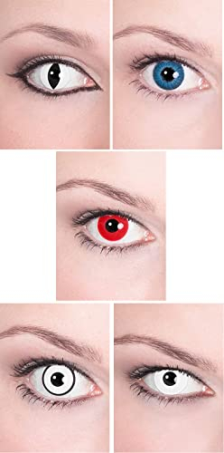 Kontaktlinsen/Monatslinsen Set -5 Paar verschiedene farbige Motivlinsen ohne Sehstärke - Unisex - Erwachsene - ideal für Halloween, Karneval, Motto- und Horror-Party