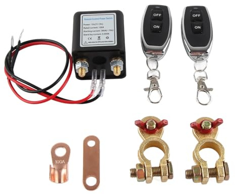 Fjärrstyrd Batterifrånkopplingsbrytare, DC12V 120A/200A Stöldskyddsuppgraderingsbrytare för Bil med Dubbla Fjärrkontroller, Förhindra Batteritömning Batteriavstängningsbrytare för Bil,(120A)
