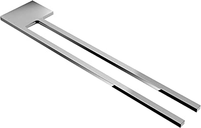 kalb | Handtuchhalter Slim mit Zwei Stangen für Waschtisch, Chrom, Aluminium, Länge: 400mm, Höhe: 6mm, Tiefe: 80mm