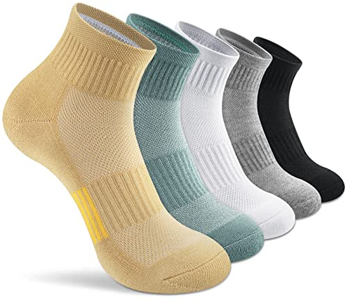 Gonii Ankle Socks Womens Athletic Thick Cushioned Running Hiking Low Cut 5-Pairs