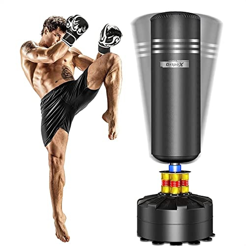 Dripex Sac de Frappe Boxe sur Pied Autoportant Adulte 175 cm | 12 ventouses