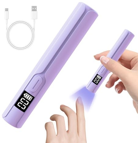 Mini Lámpara de Uñas UV, Asimebesty Lampara UV Led uñas, USB Secador de Uñas Portátil con 2 Temporizador 20/60S y LED Dispaly, Lampara Uñas Semipermanentes para Manicura Resina de Gel DIY Arte de Uñas