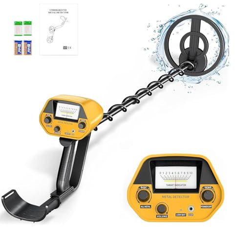Trsaow Détecteur de métaux pour Enfants Adultes, Tout Le Mode métal, Mode Discrimination, Bobine de Recherche imperméable de 7,5 Pouces