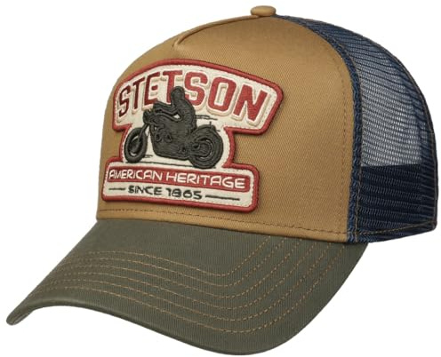 Stetson Cappellino Trucker Biker Uomo - cap Berretto Baseball Mesh Snapback, con Visiera, Visiera Estate Primavera/Estate - Taglia Unica Small Blu