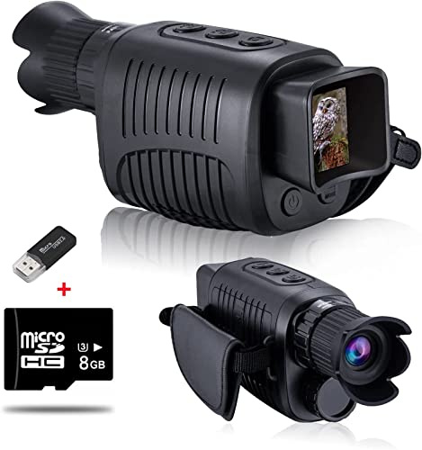 Nattglasögon, enögt mörkerseende instrument 1080p högupplöst infraröda nattvisionsglasögon camping kikare dag och natt dubbel användning mörkerseende enhet (färg: 128 GB-set, storlek: 1)