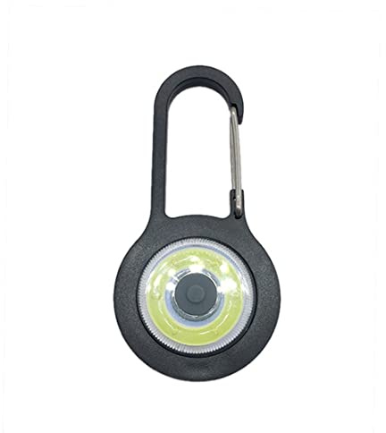 Torcia portachiavi LED COB Mini torcia tascabile con moschettone Mini torcia da esterno a mano Funziona a batteria Nero 1PC Torcia portachiavi Torcia tascabile Torcia COB con moschettone Mosche