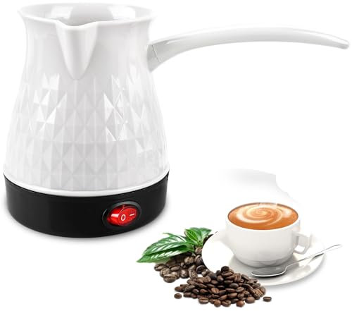 BORDEAG Elektrische Kaffeekanne, 500ml Elektrische Türkische Kaffeemaschine, 600 W, 220V Espressokocher Induktion, Türkischer Kaffeekocher, für Zuhause Mokkakocher Teekanne Turkish Coffee Pot