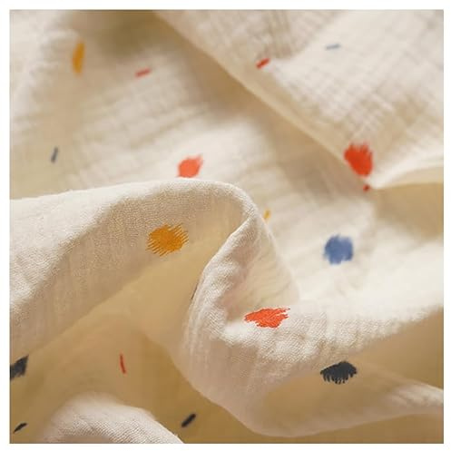 BrightGlow Tessuto in mussola 100% cotone al metro, per bambini piccoli, cucito artigianale, tessuto a doppia garza, tessuto stampato per bambini, tessuto per tappezzeria, decorazione