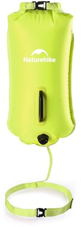 Naturehike Boa da nuoto Dry Bag impermeabile da 18 l, gonfiabile, galleggiante, borsa da spiaggia per Open Water, Swimming Buoy, Triathlon (verde)