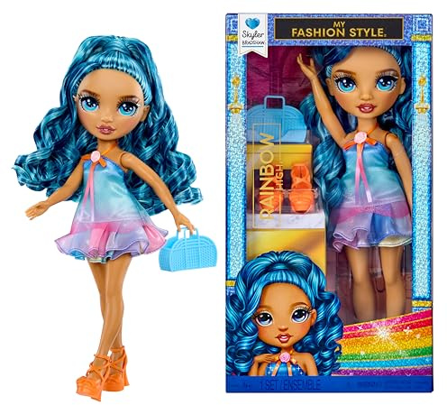 Rainbow High My Fashion Style Bambola - Skyler - Bambola alla moda color blu da 28 cm con abito, borsetta e scarpe, per giocare, snodata, da collezionare, per bambini dai 4 ai 12+ anni