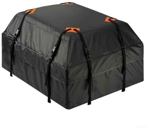 Takbagageväska 425 l vattentät &, 112 x 87 x 44 cm Oxford bil takbox vikbar med 8 spännen för resor camping, lämplig för fordon med eller utan takräck, svart (420 D)