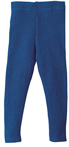 Disana 33201XX - Stickade leggings ull naturlig, Marinblått Xsp, 74/80 cm