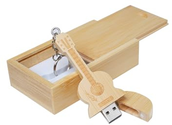 Clé USB en forme de guitare en bois d'érable 2.0/16GB Bois de bambou.