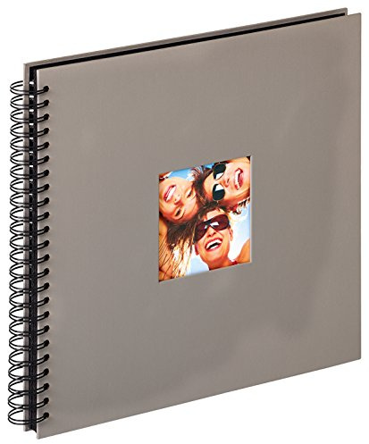 walther design Album Fotografico Grigio 30 x 30 cm Album a Spirale con Ritaglio di Copertina, Fun SA-110-X