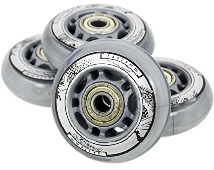 Inliner Rollen, für Freizeit-Skating PU 64mm/82A 4 St. + Lager ABEC7 8 St. Nils