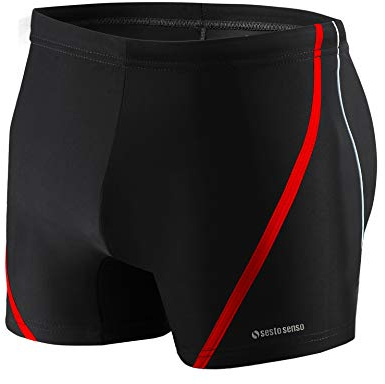 Sesto Senso Bañador de Natación Hombre Shorts Traje de Baño (tamaños de M a 4XL) Pantalones de Natación Trajes Playa Aquashorts BD 366 (XL, Black)