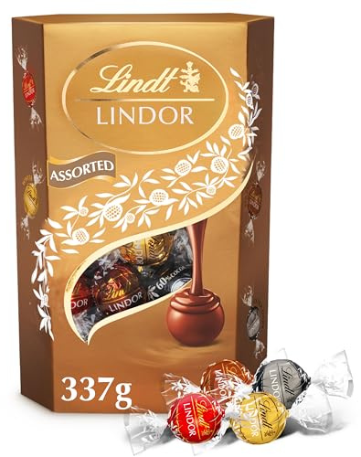 Lindt Lindor Assorted Chocolate Truffles – 337g Box (Approx. 26 Balls) – Smooth Filling – Gift, Birthday, Congratulations, Sharing Treat