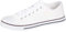 Ladies Canvas Shoes Plimsole Trainer Pumps Womens Lace Up Flat Shoes White Size UK 5 EU 38