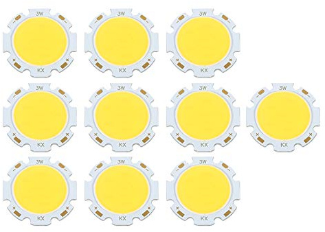 Alvinlite 10 Pcs G4 LED Light Bulb 3W, DC 9-11V 300-330 Lumens, Super Bright COB Light 3W Bulb Lamp Beads Source Chip with Aluminum Plate for Floodlight Spotlight High Power, 4000K Natural Light