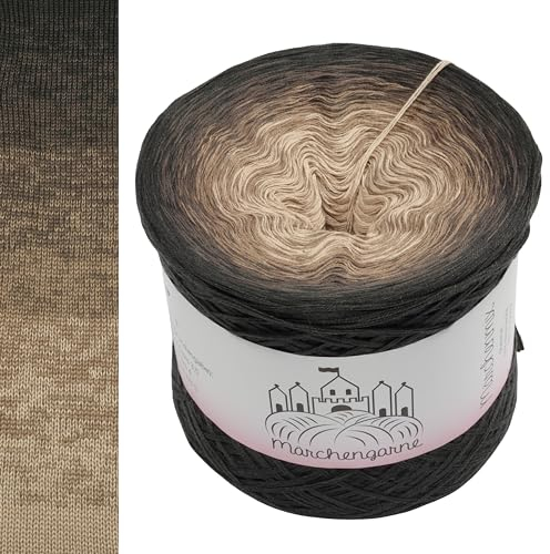 Farbverlaufsgarn Bobbel 200g - 760m 4Fädig Wolle Strickwolle Häkeln bubble (Mooreiche - Anthrazit außen)