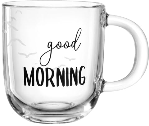 LEONARDO HOME Ufficio Tasse good MORNING, 1 Stück, spülmaschinengeeignete Kaffeetasse, hochwertige & moderne Teetasse fürs Büro, alltagstaugliche Teetasse aus Glas, 400 ml, 047079