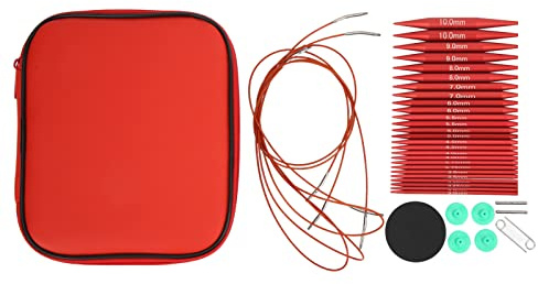 Juego de Agujas de Tejer Intercambiables, Varios Tamaños Disponibles, Kit de Crochet Circular Desmontable con Colores Brillantes, Forma Encantadora, Regalo Perfecto para los