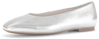 Gabor Damen Klassische Ballerinas, Frauen Flats,Slip-ons,klassisch elegant,Ballerinen,Pumps,Halbschuhe,Sommerschuhe,Slipper,Silber,42 EU / 8 UK