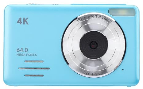 Appareil Photo Numérique 4K 64 MP avec Zoom Numérique 18X Enregistrement en Boucle Ralenti Appareil Photo Numérique Compact Photographie