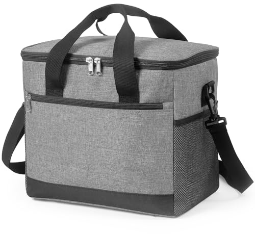 YOOHBERRYS Kühltasche Große, 18L Thermotasche Isoliertasche Thermotasche Faltbar Tragbare Kühlbox Faltbar mit Schultergurte für Das Picknick, Den Einkauf und Unterwegs