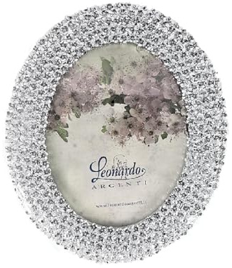 Generico Leonardo Argenti Cornice Ovale in resina, 15x20 cm, Biancospino, Argento