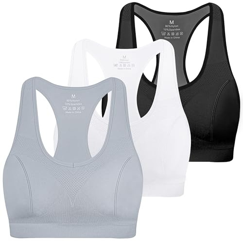 MIRITY Women's Seamless Racerback Sports Bras - High Impact Workout Gym Activewear Bra