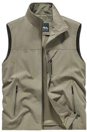 YOSUWOAI Sommerweste Herren Leicht Outdoor Weste Sommer Anglerweste Ohne Ärmel Jagdweste Camping Arbeitsweste Atmungsaktiv Sport Multifunktionsweste Dünne Softshelljacke mit Multi Taschen