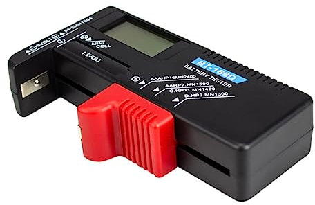 Tofficu Tester Batterie Digitale Per Batterisplay Digitale Per Batterie Aa Aaa Nero e Rosso Misura La Tensione Carica Facile Da Usare e Trasportare