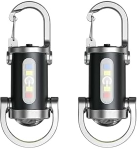 2 in 1 Flashlight and Power Bank, 2 Pack Mini Keychain Flashlight, Powerful Led Small Flashlights Waterproof and Shockproof, Multifunctional Keychain Light for Outdoor Camping Mountain Climbing