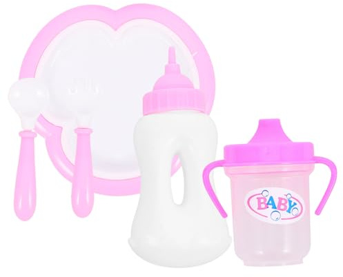 ibasenice Accessoires pour Poupée Lot de Biberon Miniature et Couverts Jouet D’Imitation pour Garçon et Filles Présent pour Fille ou Garçon Développe Imagination et Motricité 1 Set