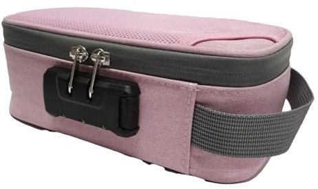 YIXANNX Borsa per il trucco nera con lucchetto Organizer per cosmetici con lucchetto per uomo/donna Borsa per il trucco con a combinazione, C