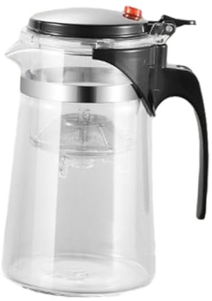 KIXZSAZ Teiera in vetro con infusore, teiera sfusa, bollitore, ufficio domestico, preparazione e godimento del tè, garanzia di durata e stabilità a lungo termine, in vetro borosilicato con colini