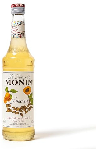 MONIN Premium Amaretto Syrup 700 ml for Coffee and Cocktails. Vegan-Friendly, Allergen-Free, 100% Natural Flavours and Colourings. Sugar Syrup