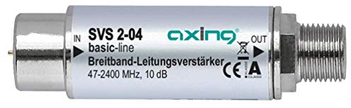 Axing SVS 2-04 Satelliten-Leitungsverstärker Inline Breitband (10dB, 47 - 2200 MHz)