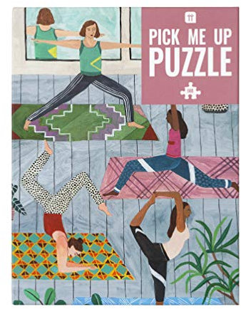 Talking Tables Jigsaw Poster | Illustrated Design, Birthday Present, for Her, Stretching, Exercise, Wellness, Wall Art, 500 Pieces Yoga Puzzle