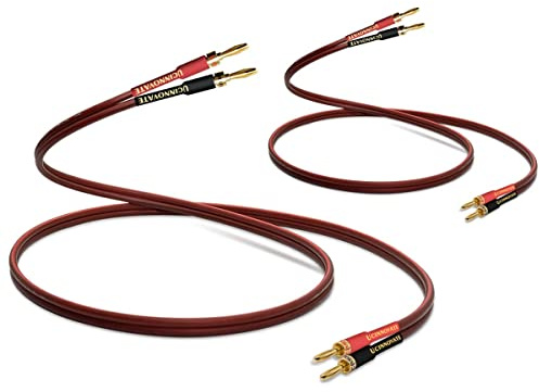 WOWLED HiFi-OFC-Lautsprecherkabel mit Bananenstecker, 2X 4m, vergoldete Bananenstecker, männlich auf männlich, 600 Stränge, 14AWG, Audio-Lautsprecher, HiFi-Systeme, Heimkino Lautsprecherkabel |2 Stück
